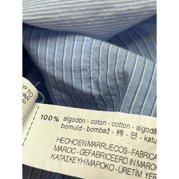 Zara basic collection blue stripe button down dress shirt casual preppy neutral - Picture 8 of 8